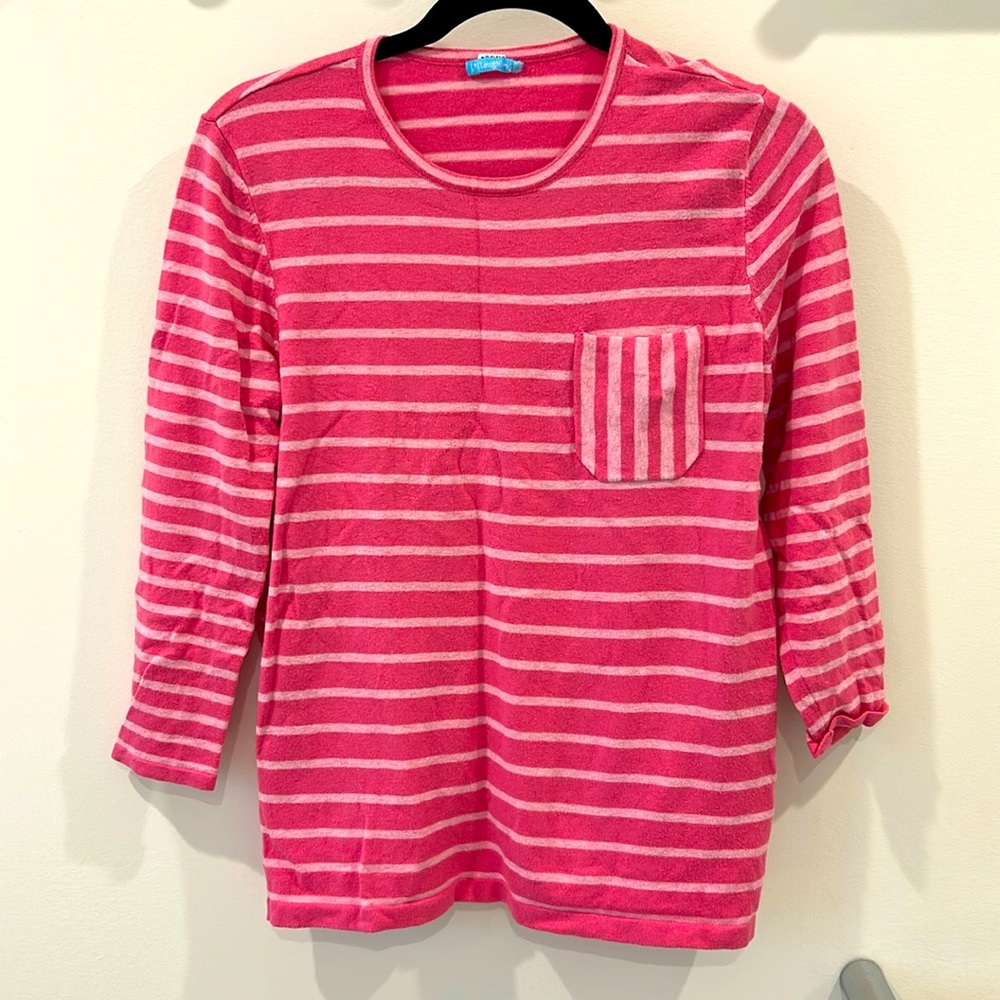 J. McLaughlin Pink Stripe Sweater